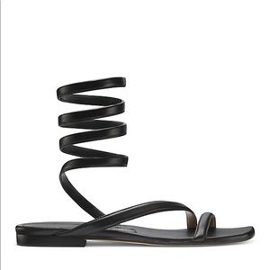 Stuart Weitzman never worn black ankle wrap sandal